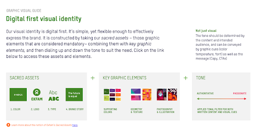 Graphic visual guide for digital first visual identity