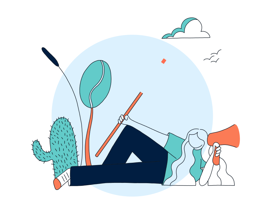 Illustration of person with megaphone