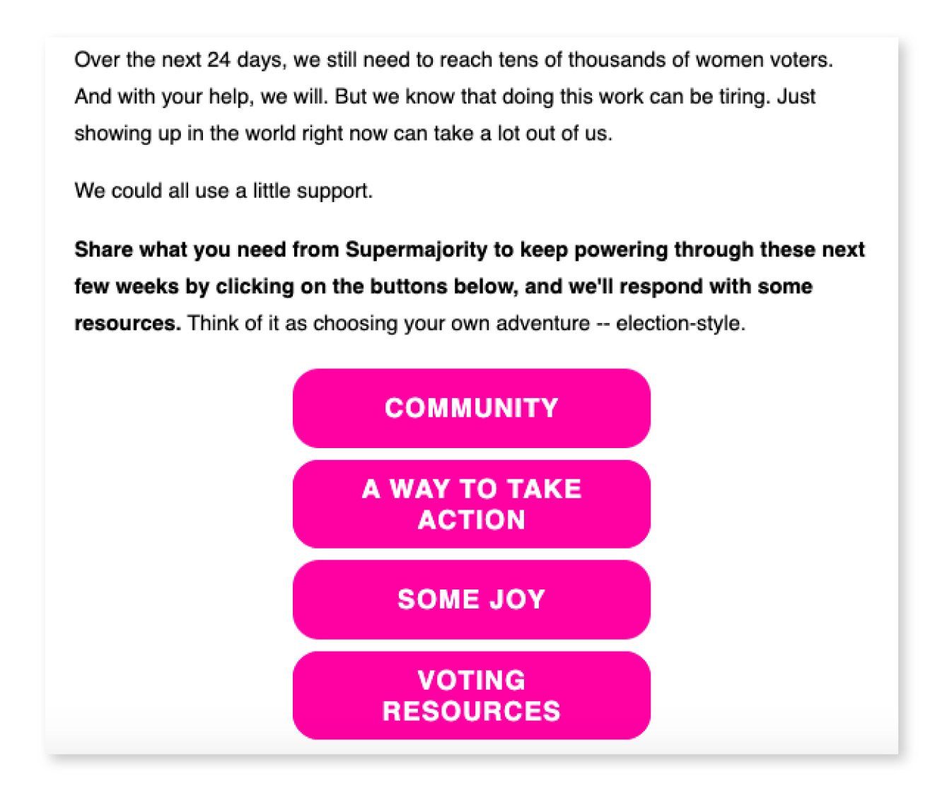 Email from Supermajority.