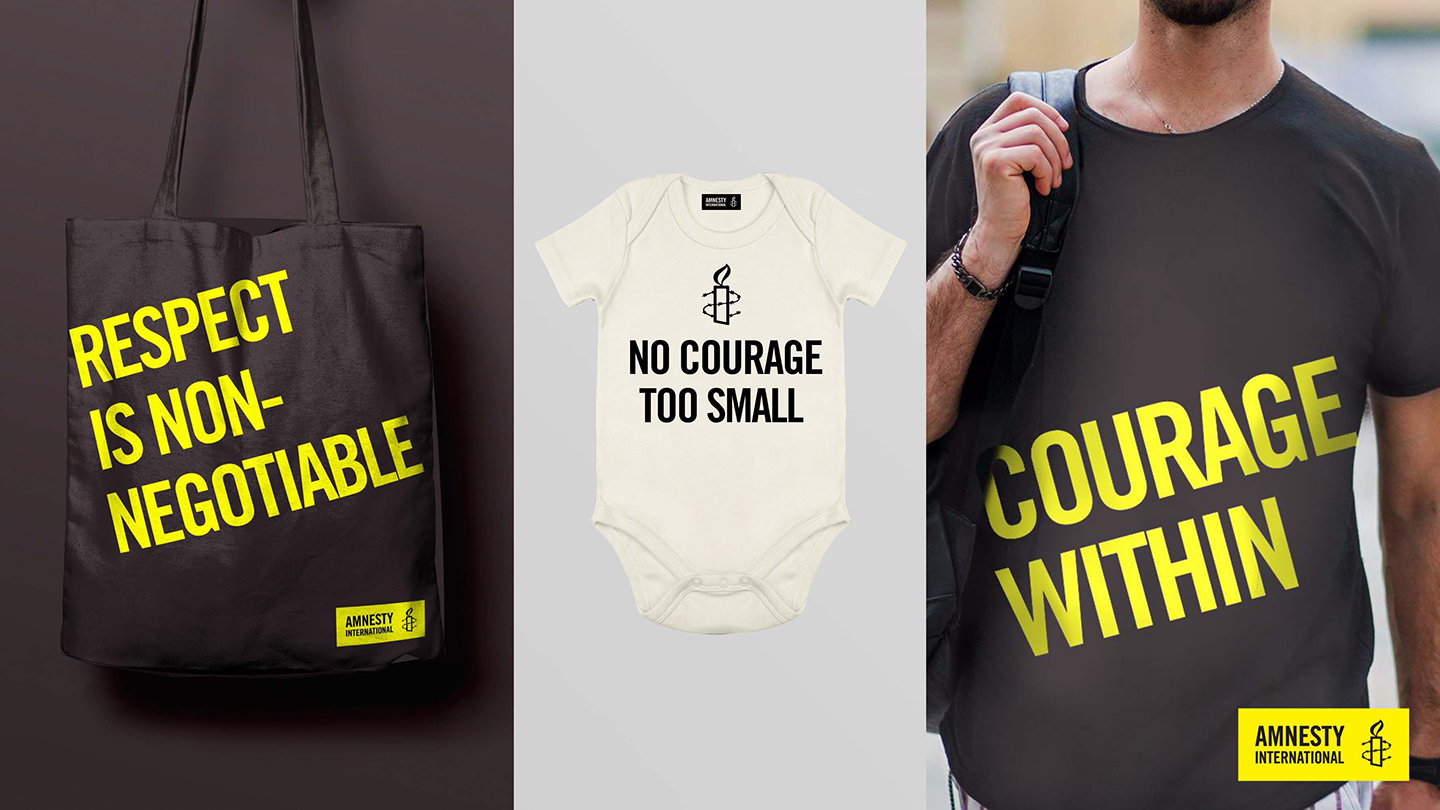 Branded merchandise for Amnesty International
