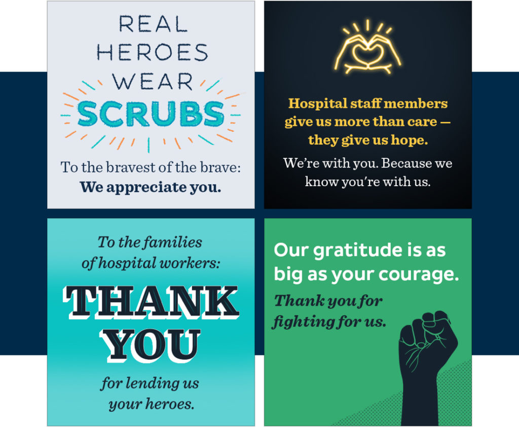 Collection of digital assets used for the CHA Thank You campaign.