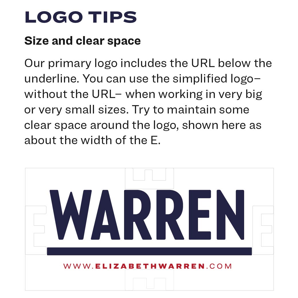 Logo tips for Elizabeth Warren's brand