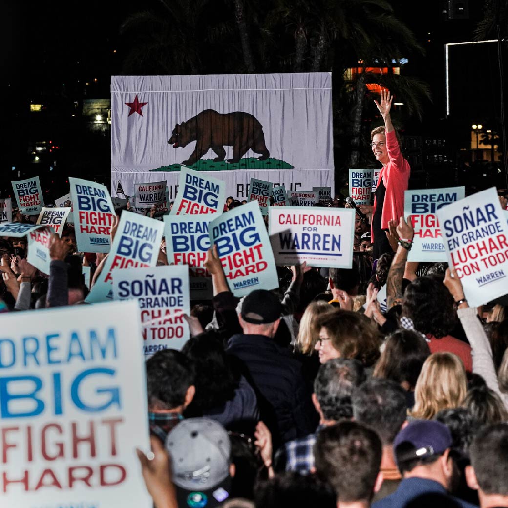 Elizabeth Warren rally in CA