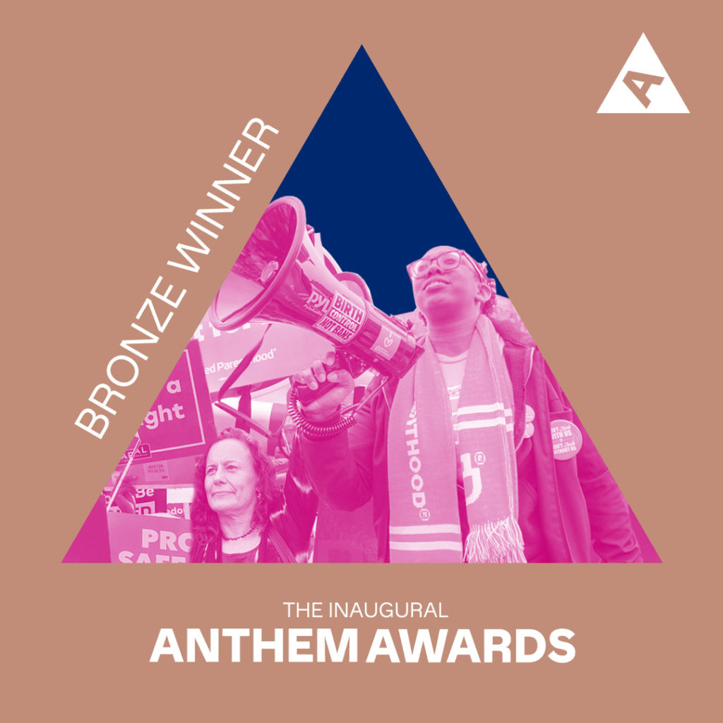 Planned Parenthood branded graphic from Anthem Awards