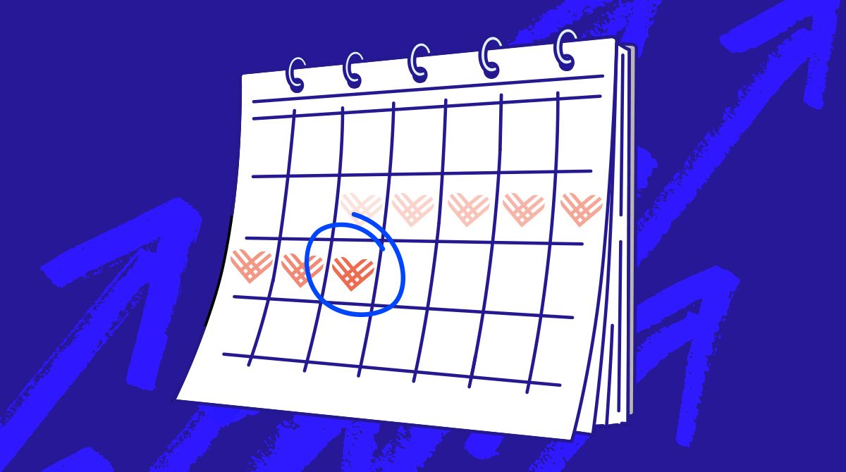 Drawing of calendar with a date circled